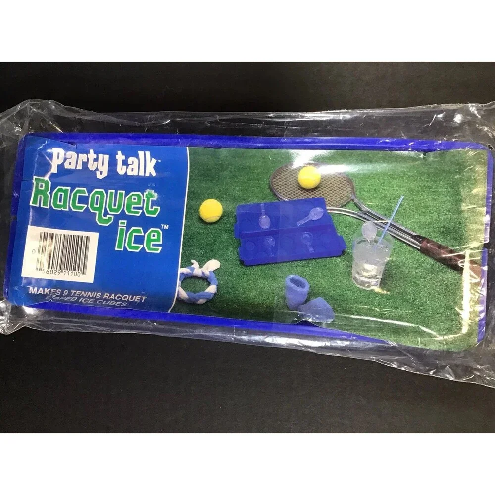 PARTY TALK Tennis Racquet Pickle Ball SHAPED ICE CUBE TRAY Blue